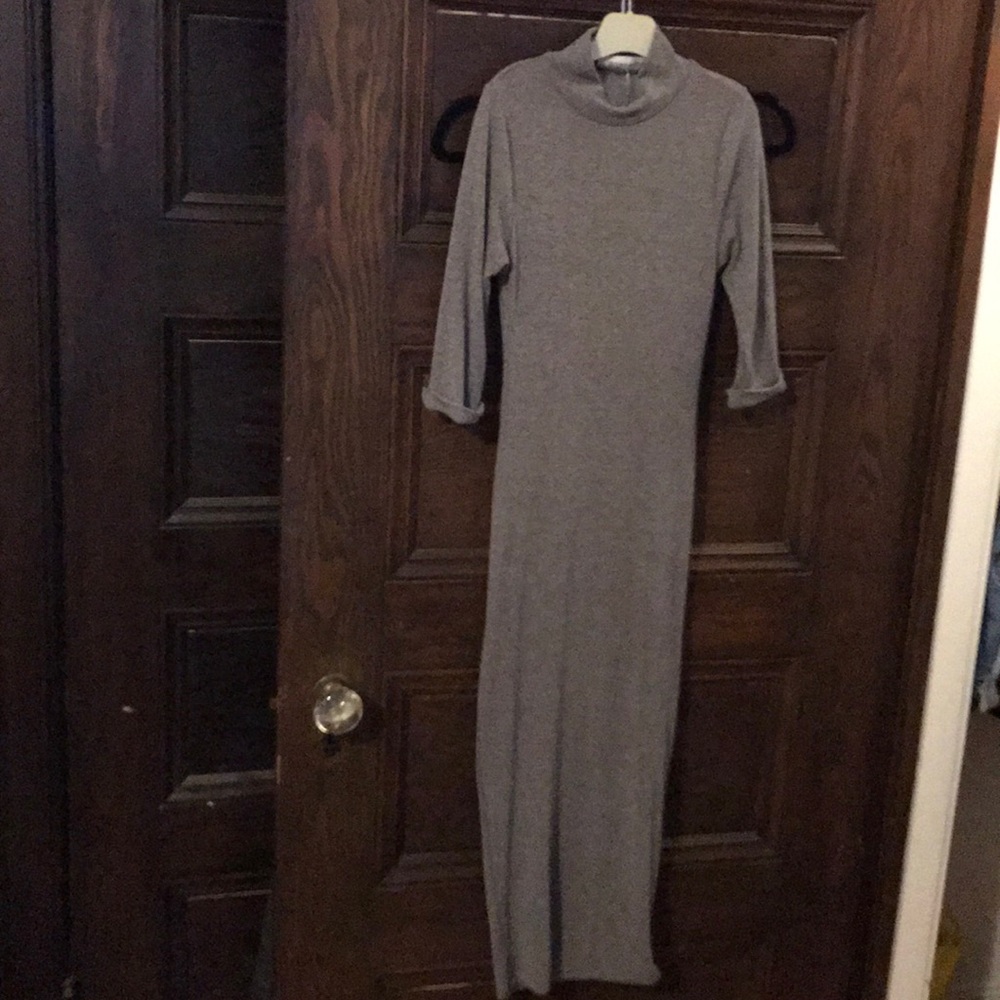 Gray turtle neck dress